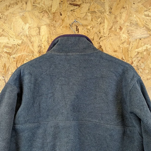 Patagonia Grey Purple Synchilla Snap-T Fleece Pocket Pullover Y2K Men's Medium - Picture 7 of 7